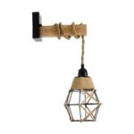 GLOBOSTAR® BELLARIVA 01961 Boho Φωτιστικό Τοίχου - Απλίκα με Ντουί 1 x E27 AC 220-240V IP20 - Μπεζ & Μαύρο - Μ10 x Π30 x Υ43cm - Image 5
