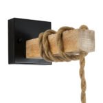 GLOBOSTAR® BELLARIVA 01961 Boho Φωτιστικό Τοίχου - Απλίκα με Ντουί 1 x E27 AC 220-240V IP20 - Μπεζ & Μαύρο - Μ10 x Π30 x Υ43cm - Image 6