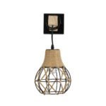 GLOBOSTAR® BELLARIVA 01962 Boho Φωτιστικό Τοίχου - Απλίκα με Ντουί 1 x E27 AC 220-240V IP20 - Μπεζ & Μαύρο - Μ10 x Π26 x Υ40cm - Image 4