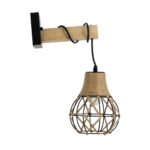 GLOBOSTAR® BELLARIVA 01962 Boho Φωτιστικό Τοίχου - Απλίκα με Ντουί 1 x E27 AC 220-240V IP20 - Μπεζ & Μαύρο - Μ10 x Π26 x Υ40cm - Image 5