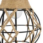 GLOBOSTAR® BELLARIVA 01962 Boho Φωτιστικό Τοίχου - Απλίκα με Ντουί 1 x E27 AC 220-240V IP20 - Μπεζ & Μαύρο - Μ10 x Π26 x Υ40cm - Image 7