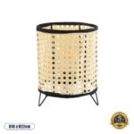 GLOBOSTAR® MONTE 01996 Μοντέρνο Επιτραπέζιο Φωτιστικό Πορτατίφ με Ντουί 1 x E27 AC 220-240V IP20 - Μαύρο & Μπεζ - Μ16 x Π16 x Υ22cm