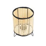 GLOBOSTAR® MONTE 01996 Μοντέρνο Επιτραπέζιο Φωτιστικό Πορτατίφ με Ντουί 1 x E27 AC 220-240V IP20 - Μαύρο & Μπεζ - Μ16 x Π16 x Υ22cm - Image 4