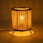 GLOBOSTAR® MONTE 01996 Μοντέρνο Επιτραπέζιο Φωτιστικό Πορτατίφ με Ντουί 1 x E27 AC 220-240V IP20 - Μαύρο & Μπεζ - Μ16 x Π16 x Υ22cm - Image 8