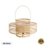 GLOBOSTAR® SORENIA 02003 Boho Επιδαπέδιο Φωτιστικό με Ντουί 1 x E27 AC 220-240V IP20 - Μπεζ - Μ48 x Π48 x Υ27cm