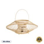 GLOBOSTAR® SORENIA 02005 Boho Επιδαπέδιο Φωτιστικό Πορτατίφ με Ντουί 1 x E27 AC 220-240V IP20 - Μπεζ - Μ50 x Π50 x Υ18cm