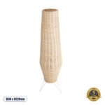 GLOBOSTAR® BOLSON 02013 Boho Επιδαπέδιο Φωτιστικό με Ντουί 1 x E27 AC 220-240V IP20 - Μπεζ & Λευκό - Μ30 x Π30 x Υ120cm