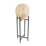 GLOBOSTAR® NERINA 02015 Boho Επιδαπέδιο Φωτιστικό με Ντουί 1 x E27 AC 220-240V IP20 - Μαύρο & Μπεζ - Μ40 x Π40 x Υ115cm - Image 4