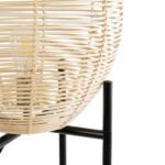 GLOBOSTAR® NERINA 02015 Boho Επιδαπέδιο Φωτιστικό με Ντουί 1 x E27 AC 220-240V IP20 - Μαύρο & Μπεζ - Μ40 x Π40 x Υ115cm - Image 5