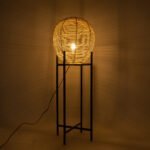 GLOBOSTAR® NERINA 02015 Boho Επιδαπέδιο Φωτιστικό με Ντουί 1 x E27 AC 220-240V IP20 - Μαύρο & Μπεζ - Μ40 x Π40 x Υ115cm - Image 9