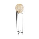 GLOBOSTAR® NERINA 02016 Boho Επιδαπέδιο Φωτιστικό με Ντουί 1 x E27 AC 220-240V IP20 - Μαύρο & Μπεζ - Μ40 x Π40 x Υ160cm - Image 3