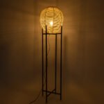 GLOBOSTAR® NERINA 02016 Boho Επιδαπέδιο Φωτιστικό με Ντουί 1 x E27 AC 220-240V IP20 - Μαύρο & Μπεζ - Μ40 x Π40 x Υ160cm - Image 9