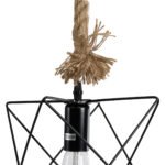 GLOBOSTAR® KAZEMI 02018 Μοντέρνο Κρεμαστό Φωτιστικό Οροφής με Ντουί 1 x E27 AC 220-240V IP20 - Μαύρο & Μπεζ - Μ18 x Π18 x Υ17cm - Image 8