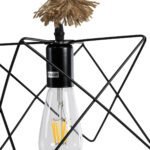 GLOBOSTAR® KAZEMI 02018 Μοντέρνο Κρεμαστό Φωτιστικό Οροφής με Ντουί 1 x E27 AC 220-240V IP20 - Μαύρο & Μπεζ - Μ18 x Π18 x Υ17cm - Image 9