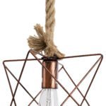 GLOBOSTAR® KAZEMI 02019 Μοντέρνο Κρεμαστό Φωτιστικό Οροφής με Ντουί 1 x E27 AC 220-240V IP20 - Χάλκινο & Μπεζ - Μ18 x Π18 x Υ17cm - Image 8