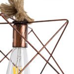 GLOBOSTAR® KAZEMI 02019 Μοντέρνο Κρεμαστό Φωτιστικό Οροφής με Ντουί 1 x E27 AC 220-240V IP20 - Χάλκινο & Μπεζ - Μ18 x Π18 x Υ17cm - Image 9