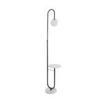 GLOBOSTAR® CORDELIA 02026 Μοντέρνο Επιδαπέδιο Φωτιστικό με Ντουί 1 x E27 AC 220-240V IP20 - Μαύρο & Λευκό - Μ30 x Π38 x Υ180cm - Image 2