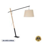 GLOBOSTAR® KELSIE 02030 Μοντέρνο Επιδαπέδιο Φωτιστικό με Ντουί 1 x E27 AC 220-240V IP20 - Μαύρο & Μπεζ - Μ40 x Π125 x Υ140cm