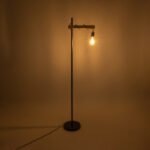 GLOBOSTAR® MINDELO 02033 Μοντέρνο Επιδαπέδιο Φωτιστικό με Ντουί 1 x E27 AC 220-240V IP20 - Μαύρο & Μπεζ - Μ35 x Π24 x Υ150cm - Image 3