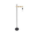 GLOBOSTAR® MINDELO 02033 Μοντέρνο Επιδαπέδιο Φωτιστικό με Ντουί 1 x E27 AC 220-240V IP20 - Μαύρο & Μπεζ - Μ35 x Π24 x Υ150cm - Image 5