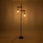 GLOBOSTAR® MINDELO 02034 Μοντέρνο Επιδαπέδιο Φωτιστικό με Ντουί 2 x E27 AC 220-240V IP20 - Μαύρο & Μπεζ - Μ40 x Π24 x Υ175cm - Image 3