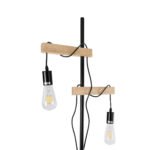 GLOBOSTAR® MINDELO 02034 Μοντέρνο Επιδαπέδιο Φωτιστικό με Ντουί 2 x E27 AC 220-240V IP20 - Μαύρο & Μπεζ - Μ40 x Π24 x Υ175cm - Image 7