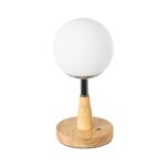 GLOBOSTAR® COVE 02036 Μοντέρνο Επιτραπέζιο Φωτιστικό Πορτατίφ με Ντουί 1 x E27 AC 220-240V IP20 - Μπεζ & Λευκό - Μ12 x Π12 x Υ25cm - Image 2