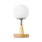 GLOBOSTAR® COVE 02036 Μοντέρνο Επιτραπέζιο Φωτιστικό Πορτατίφ με Ντουί 1 x E27 AC 220-240V IP20 - Μπεζ & Λευκό - Μ12 x Π12 x Υ25cm - Image 3