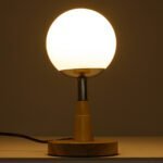 GLOBOSTAR® COVE 02036 Μοντέρνο Επιτραπέζιο Φωτιστικό Πορτατίφ με Ντουί 1 x E27 AC 220-240V IP20 - Μπεζ & Λευκό - Μ12 x Π12 x Υ25cm - Image 8