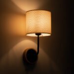 GLOBOSTAR® MANU 02043 Μοντέρνο Φωτιστικό Τοίχου - Απλίκα με Ντουί 1 x E27 AC 220-240V IP20 - Μαύρο & Μπεζ - Μ18 x Π20 x Υ37cm - Image 3