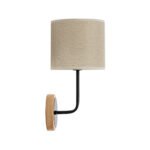 GLOBOSTAR® MANU 02043 Μοντέρνο Φωτιστικό Τοίχου - Απλίκα με Ντουί 1 x E27 AC 220-240V IP20 - Μαύρο & Μπεζ - Μ18 x Π20 x Υ37cm - Image 4