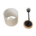 GLOBOSTAR® MANU 02043 Μοντέρνο Φωτιστικό Τοίχου - Απλίκα με Ντουί 1 x E27 AC 220-240V IP20 - Μαύρο & Μπεζ - Μ18 x Π20 x Υ37cm - Image 8