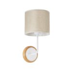 GLOBOSTAR® MANU 02044 Μοντέρνο Φωτιστικό Τοίχου - Απλίκα με Ντουί 1 x E27 AC 220-240V IP20 - Λευκό & Μπεζ - Μ18 x Π20 x Υ37cm - Image 2