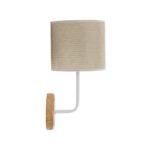 GLOBOSTAR® MANU 02044 Μοντέρνο Φωτιστικό Τοίχου - Απλίκα με Ντουί 1 x E27 AC 220-240V IP20 - Λευκό & Μπεζ - Μ18 x Π20 x Υ37cm - Image 4