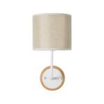 GLOBOSTAR® MANU 02044 Μοντέρνο Φωτιστικό Τοίχου - Απλίκα με Ντουί 1 x E27 AC 220-240V IP20 - Λευκό & Μπεζ - Μ18 x Π20 x Υ37cm - Image 5