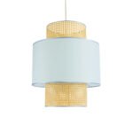 GLOBOSTAR® SAIGE 02045 Boho Κρεμαστό Φωτιστικό Οροφής με Ντουί 1 x E27 AC 220-240V IP20 - Γαλάζιο & Μπεζ - Μ50 x Π50 x Υ60cm - Image 2