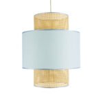 GLOBOSTAR® SAIGE 02045 Boho Κρεμαστό Φωτιστικό Οροφής με Ντουί 1 x E27 AC 220-240V IP20 - Γαλάζιο & Μπεζ - Μ50 x Π50 x Υ60cm - Image 5