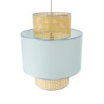 GLOBOSTAR® SAIGE 02045 Boho Κρεμαστό Φωτιστικό Οροφής με Ντουί 1 x E27 AC 220-240V IP20 - Γαλάζιο & Μπεζ - Μ50 x Π50 x Υ60cm - Image 7