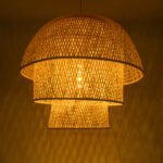 GLOBOSTAR® HIROKA 02046 Boho Κρεμαστό Φωτιστικό Οροφής με Ντουί 1 x E27 AC 220-240V IP20 - Μπεζ - Μ100 x Π100 x Υ110cm - Image 3