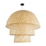 GLOBOSTAR® HIROKA 02046 Boho Κρεμαστό Φωτιστικό Οροφής με Ντουί 1 x E27 AC 220-240V IP20 - Μπεζ - Μ100 x Π100 x Υ110cm - Image 4