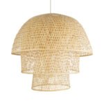 GLOBOSTAR® HIROKA 02046 Boho Κρεμαστό Φωτιστικό Οροφής με Ντουί 1 x E27 AC 220-240V IP20 - Μπεζ - Μ100 x Π100 x Υ110cm - Image 5