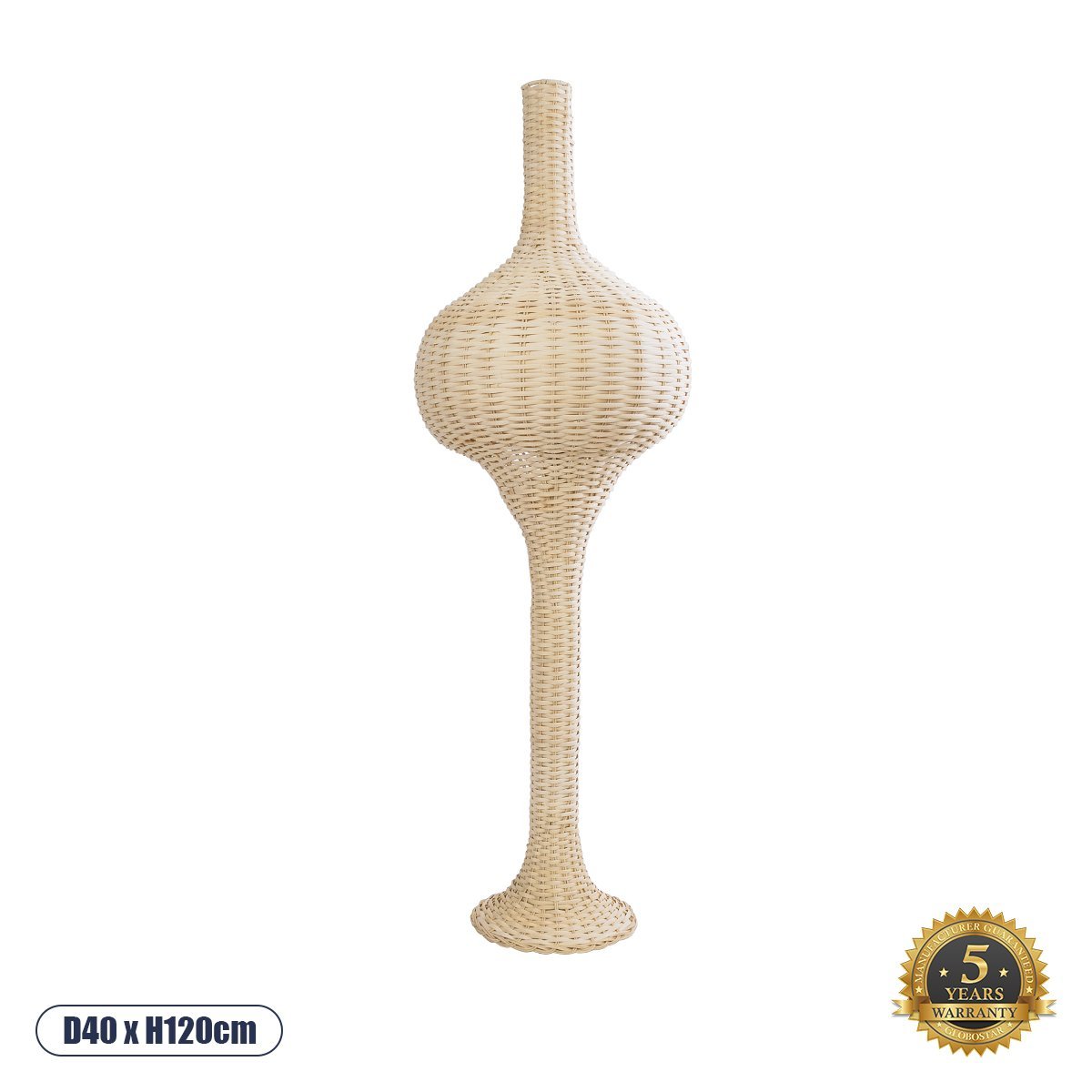 02050_0 GLOBOSTAR® ALADDIN 02050 Boho Επιδαπέδιο Φωτιστικό με Ντουί 1 x E27 AC 220-240V IP20 - Μπεζ - Μ40 x Π40 x Υ120cm - Image 1