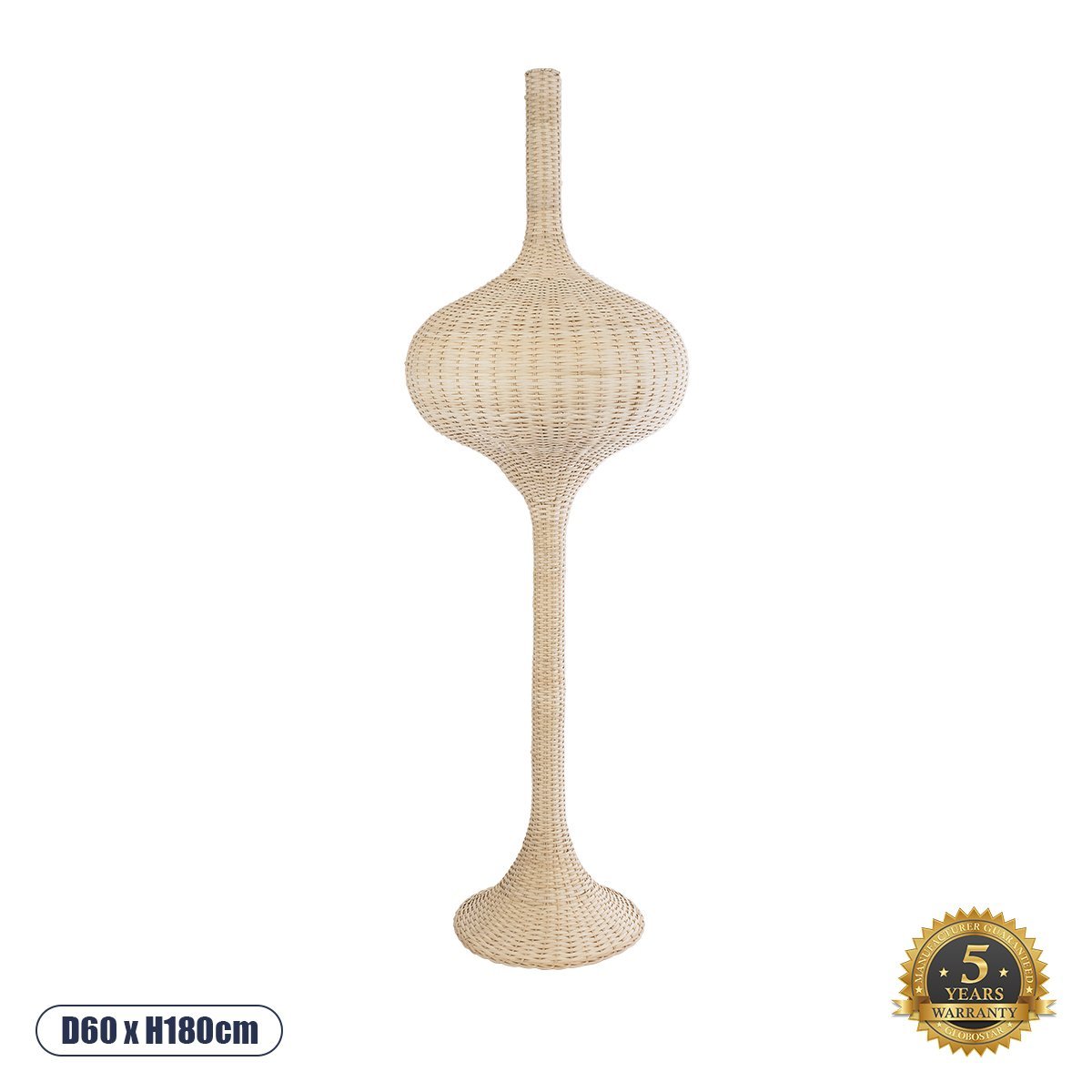 02052_0 GLOBOSTAR® ALADDIN 02052 Boho Επιδαπέδιο Φωτιστικό με Ντουί 1 x E27 AC 220-240V IP20 - Μπεζ - Μ60 x Π60 x Υ180cm - Image 1