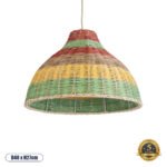 GLOBOSTAR® CABALLEROS 02053 Boho Κρεμαστό Φωτιστικό Οροφής με Ντουί 1 x E27 AC 220-240V IP20 - Πολύχρωμο - Μ40 x Π40 x Υ27cm