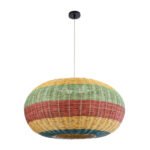 GLOBOSTAR® CABALLEROS 02056 Boho Κρεμαστό Φωτιστικό Οροφής με Ντουί 1 x E27 AC 220-240V IP20 - Πολύχρωμο - Μ70 x Π70 x Υ36cm - Image 4