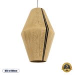 GLOBOSTAR® SALERNO 02077 Boho Κρεμαστό Φωτιστικό Οροφής με Ντουί 1 x E27 AC 220-240V IP20 - Μπεζ & Μαύρο - Μ50 x Π50 x Υ80cm