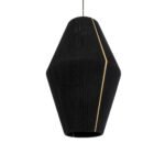 GLOBOSTAR® SALERNO 02078 Boho Κρεμαστό Φωτιστικό Οροφής με Ντουί 1 x E27 AC 220-240V IP20 - Μαύρο & Μπεζ - Μ50 x Π50 x Υ80cm - Image 2