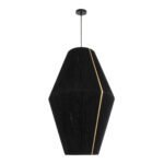 GLOBOSTAR® SALERNO 02078 Boho Κρεμαστό Φωτιστικό Οροφής με Ντουί 1 x E27 AC 220-240V IP20 - Μαύρο & Μπεζ - Μ50 x Π50 x Υ80cm - Image 4