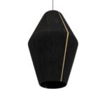 GLOBOSTAR® SALERNO 02078 Boho Κρεμαστό Φωτιστικό Οροφής με Ντουί 1 x E27 AC 220-240V IP20 - Μαύρο & Μπεζ - Μ50 x Π50 x Υ80cm - Image 6