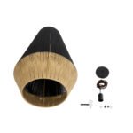 GLOBOSTAR® SALERNO 02080 Boho Κρεμαστό Φωτιστικό Οροφής με Ντουί 1 x E27 AC 220-240V IP20 - Μαύρο & Μπεζ - Μ50 x Π50 x Υ80cm - Image 10